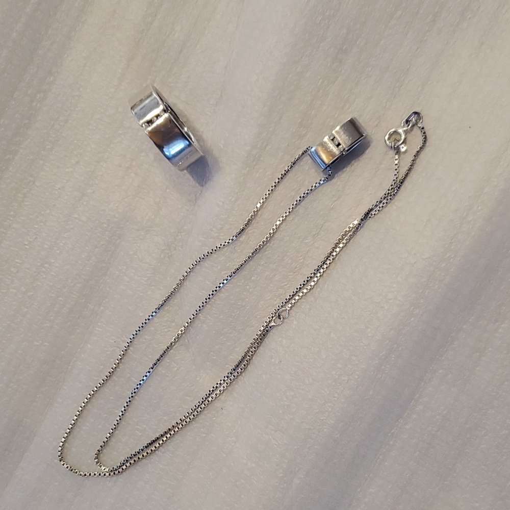 Sterling & Diamond Necklace & Ring set